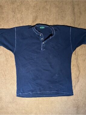 Vintage-Style Navy Henley Shirt - Britches